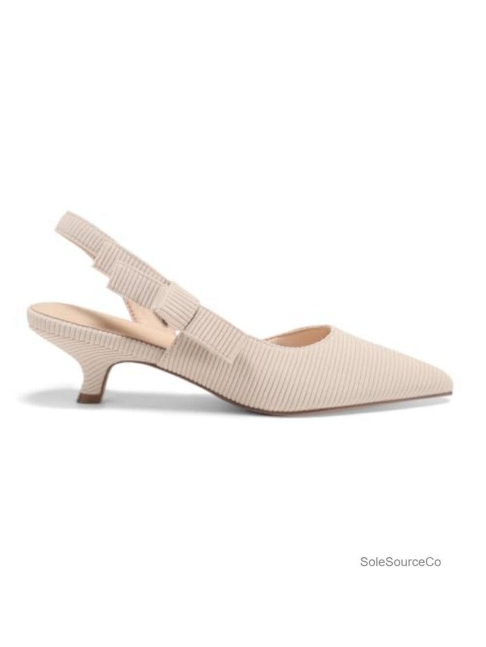 Womens Slingback Kitten Heels Pointed Toe D'Orsay Bow Dress Pumps